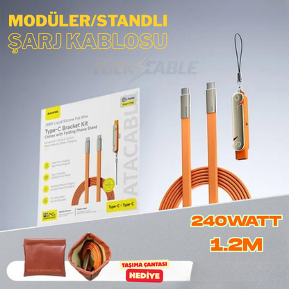 KickCable | 2'si 1 arada Modüler Standlı Şarj Kablosu