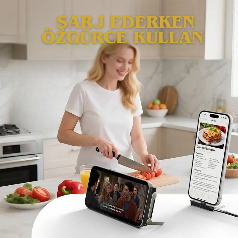 KickCable | 2'si 1 arada Modüler Standlı Şarj Kablosu