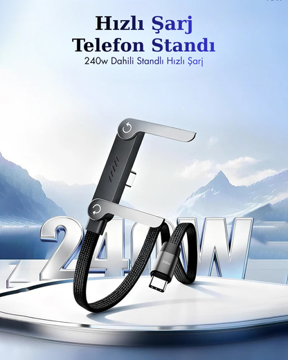 KickCable | 2'si 1 arada Standlı Şarj Kablosu (1,5 m/5 ft)