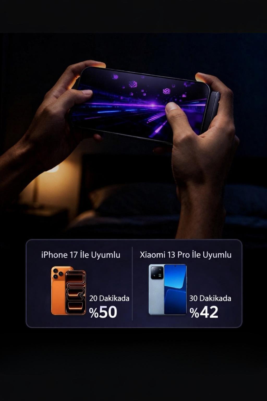 KickCable | 2'si 1 arada Standlı Şarj Kablosu (1,5 m/5 ft)