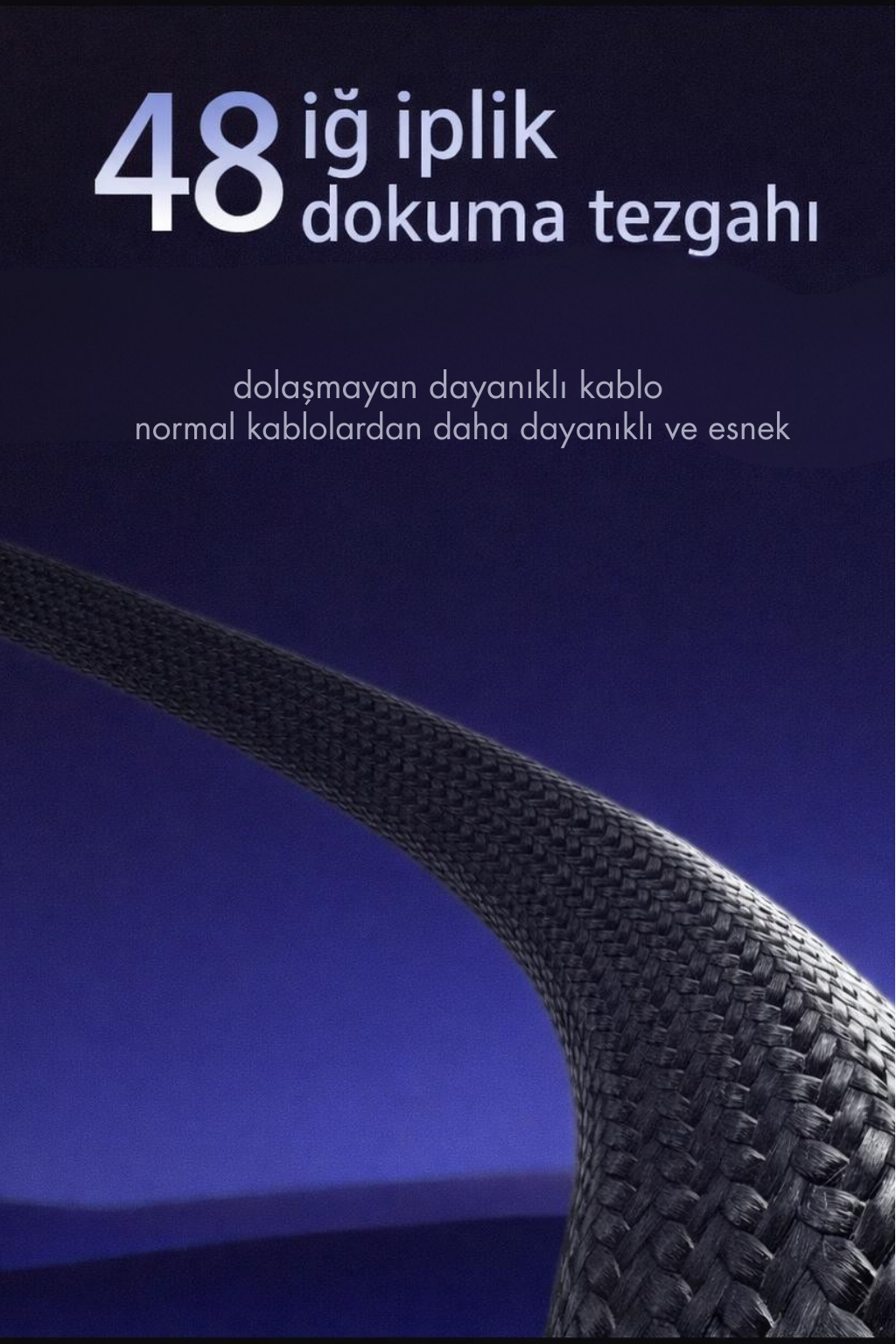 KickCable | 2'si 1 arada Standlı Şarj Kablosu (1,5 m/5 ft)